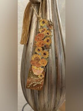 🌻 Van Gogh Sunflower Bookmark with Gold Tassel 🌻